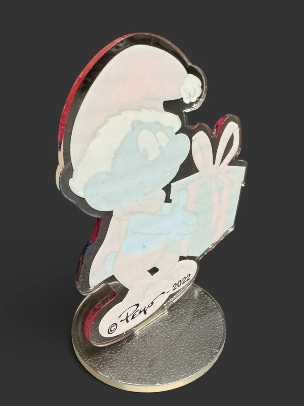 Smurf Christmas Acrylic Holiday Standee Decor New